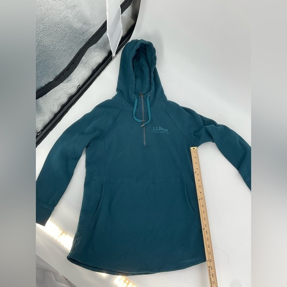 L.L.Bean Women’s Teal Quarter-Zip Hoodie Cozy Pullover Sweatshirt SZ M - Picture 5 of 6